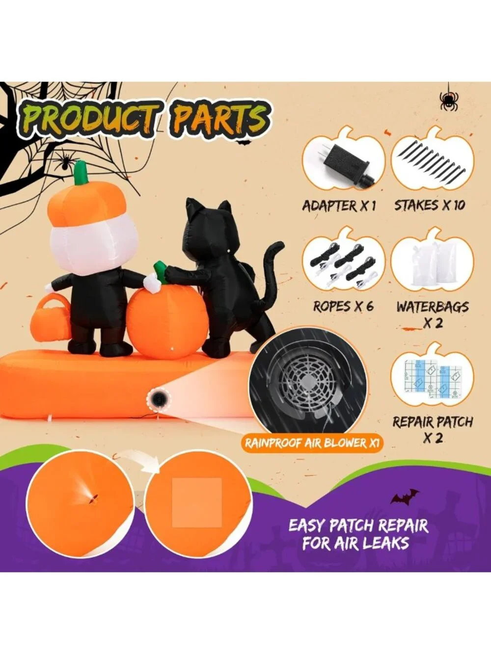 7FT Halloween Inflatable Trick-or-Treat Yard Decor | Spooky Outdoor Decoration